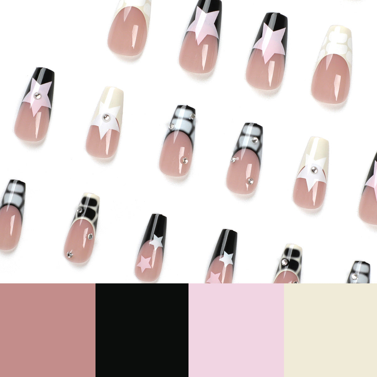 Wholesale Medium and long ballet nails with nail stickers